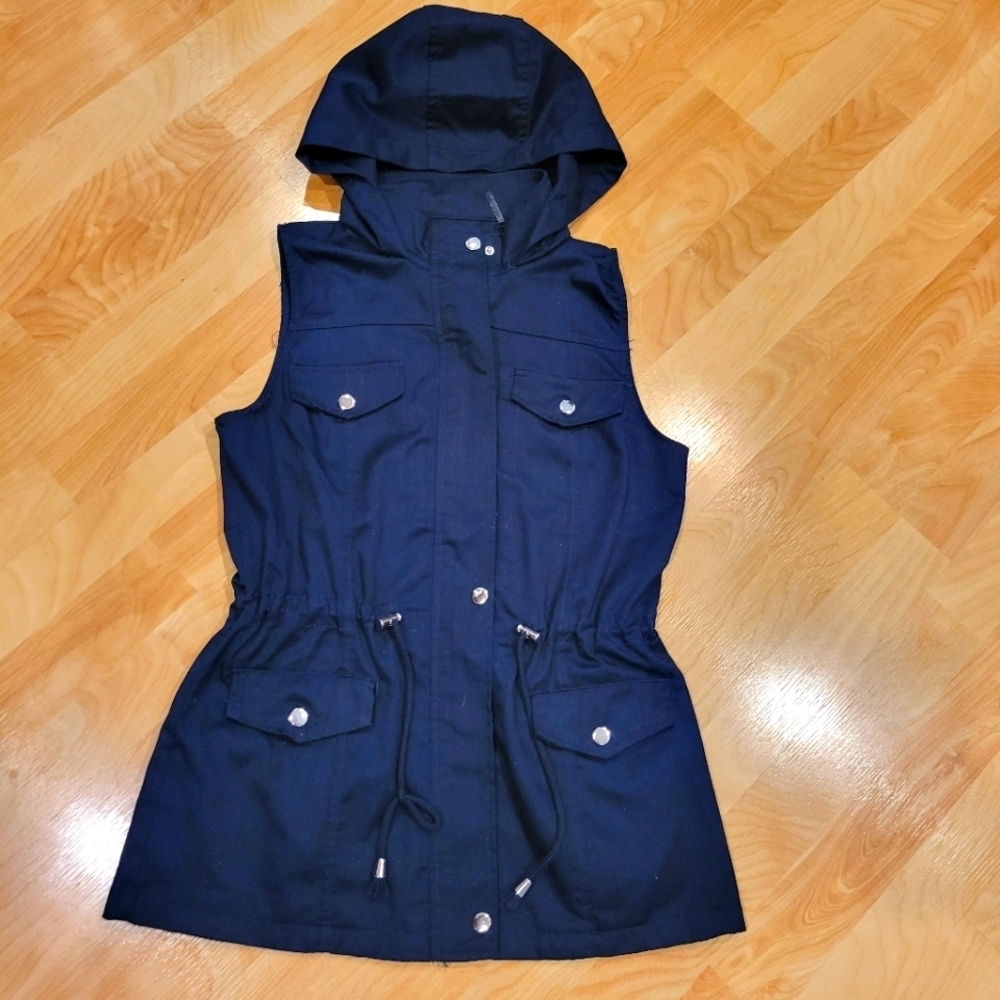 Ci SONO Full Zip Hooded Vest Navy Size Small